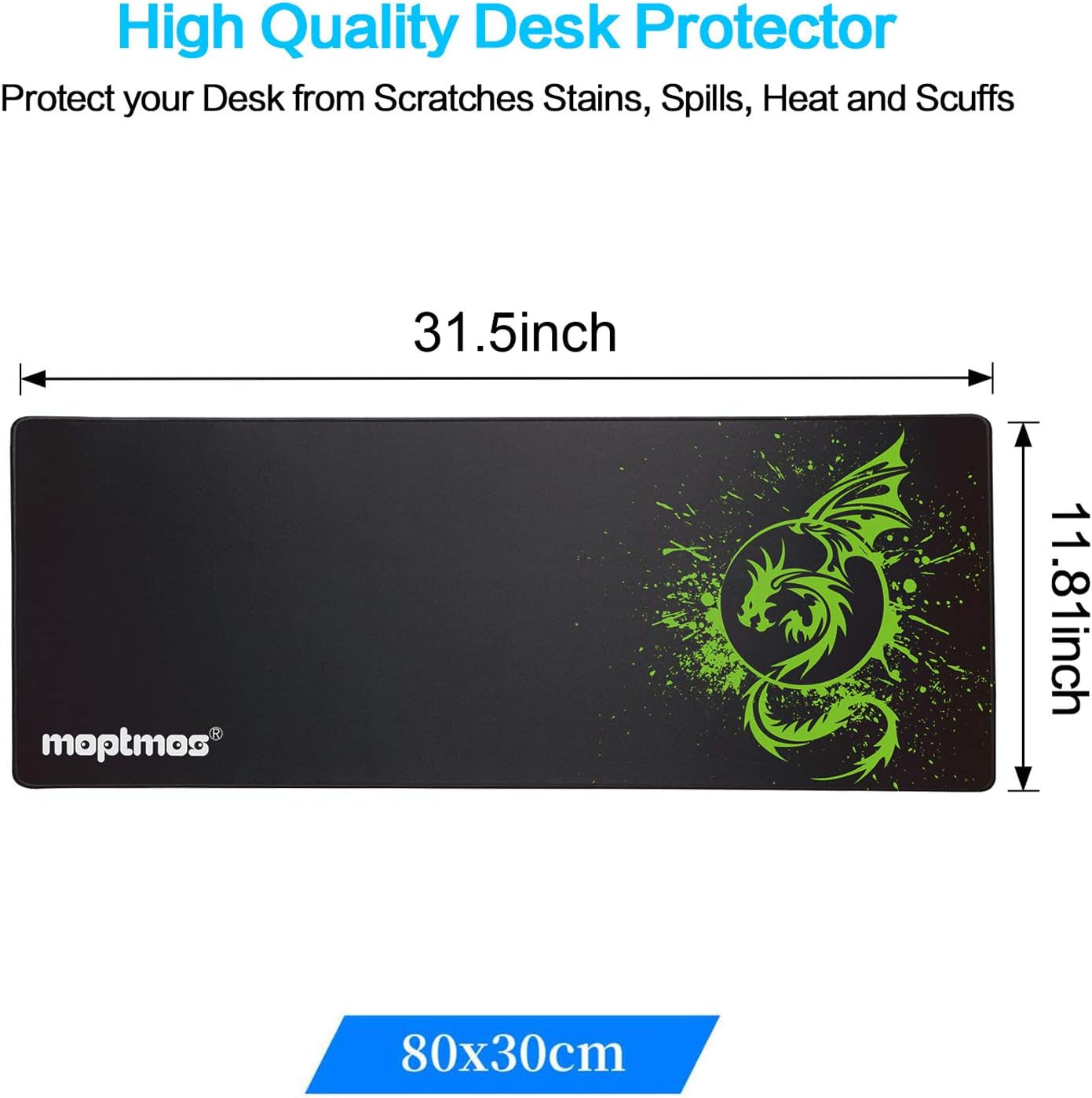 Large Mouse Pad Extended Speed Gaming Mouse Pad Fly Dragon Mouse Pad Gamer Office Computer Mouse Mat (A-Green)